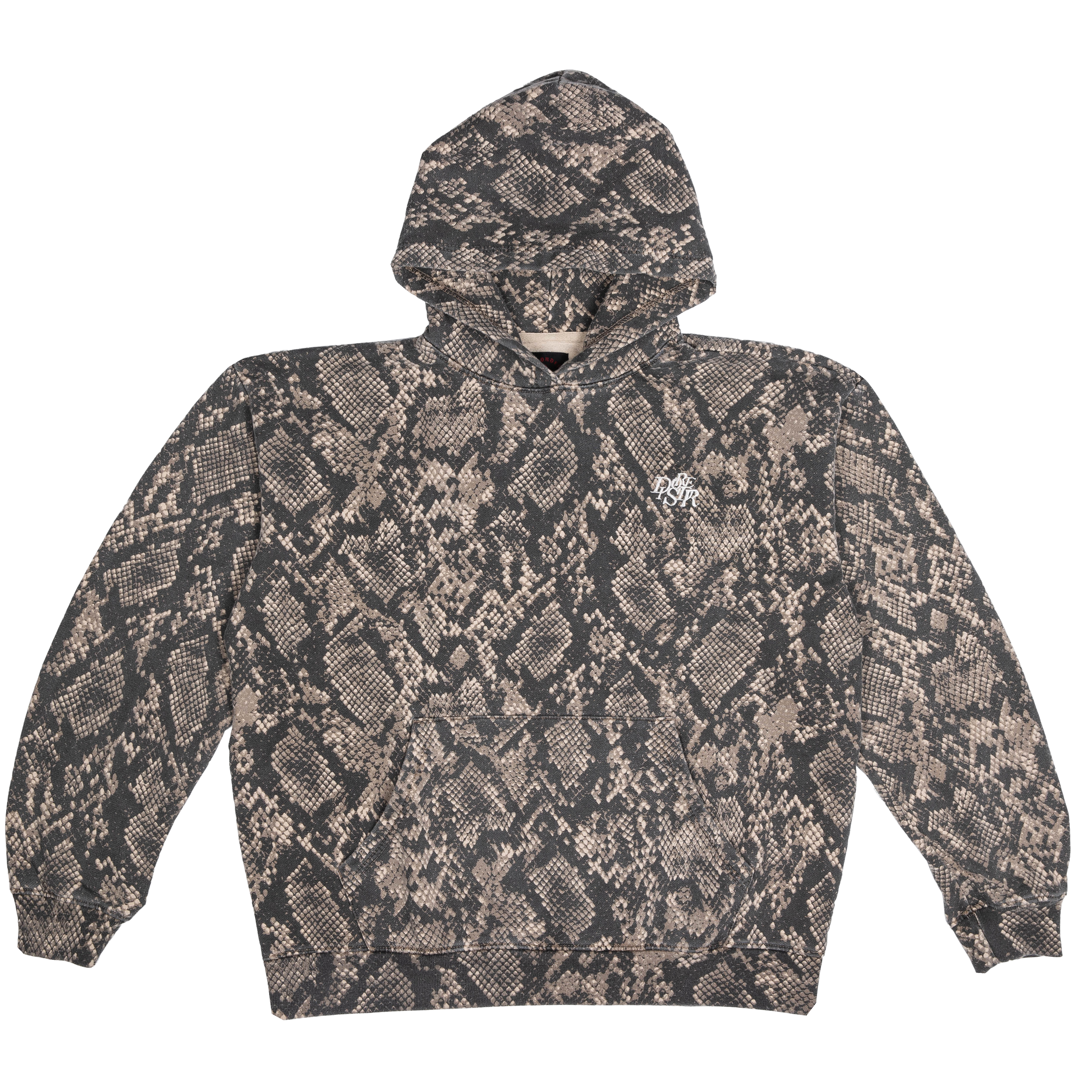 Embroidered "Disfigure" Camo Oversize Pull Over Hoodie